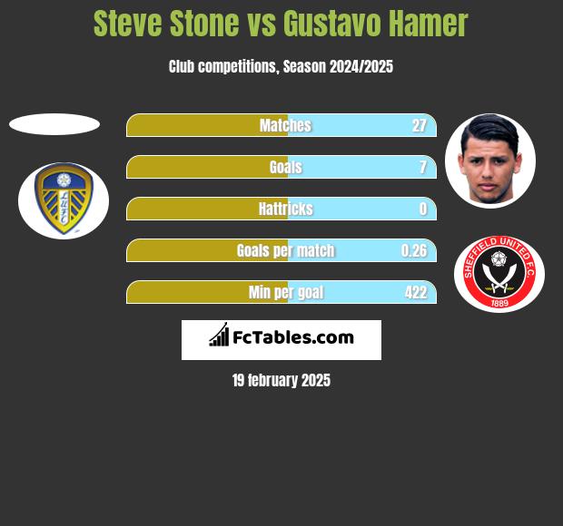 Steve Stone vs Gustavo Hamer h2h player stats