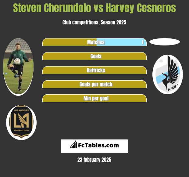 Steven Cherundolo vs Harvey Cesneros h2h player stats