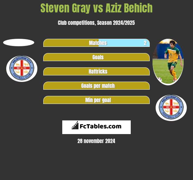 Steven Gray vs Aziz Behich h2h player stats