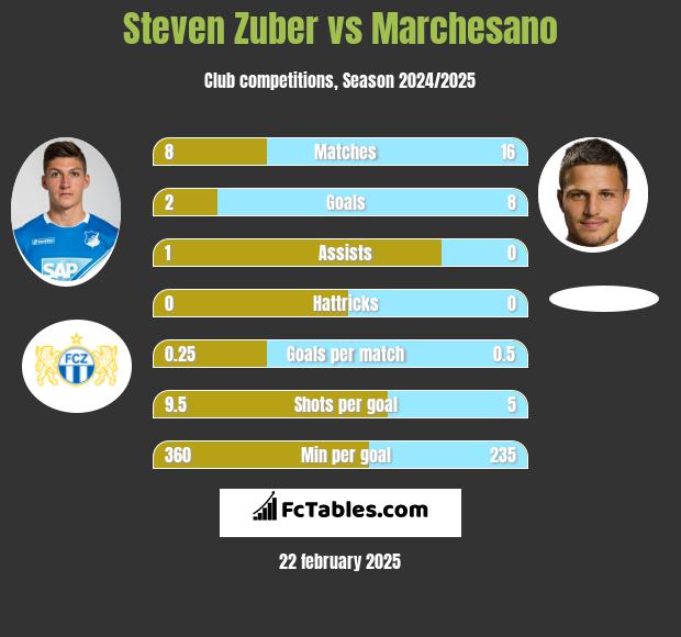 Steven Zuber vs Marchesano h2h player stats