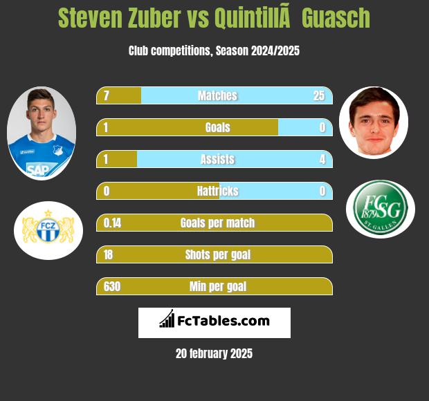 Steven Zuber vs QuintillÃ  Guasch h2h player stats