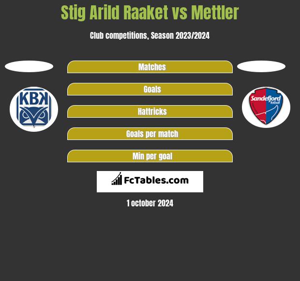 Stig Arild Raaket vs Mettler h2h player stats