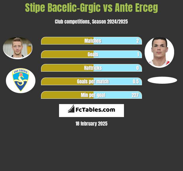 Stipe Bacelic-Grgic vs Ante Erceg h2h player stats