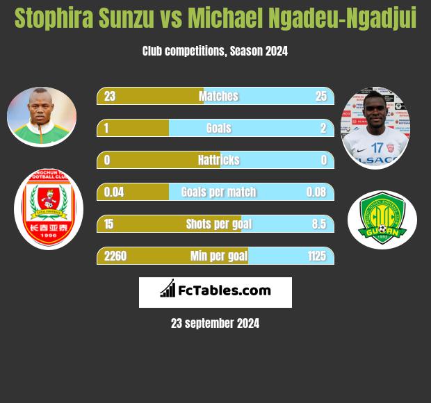 Stophira Sunzu vs Michael Ngadeu-Ngadjui h2h player stats