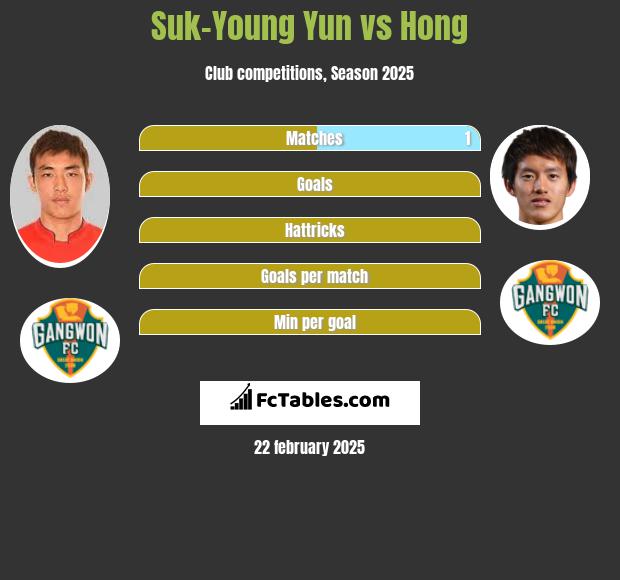 Suk-Young Yun vs Hong h2h player stats