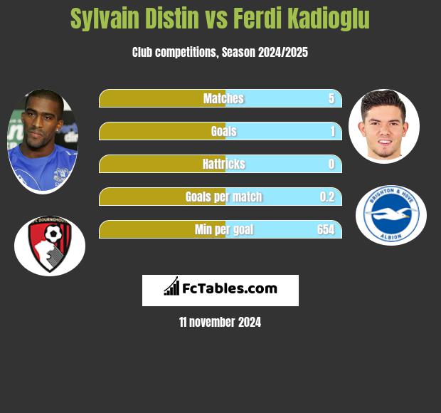 Sylvain Distin vs Ferdi Kadioglu h2h player stats