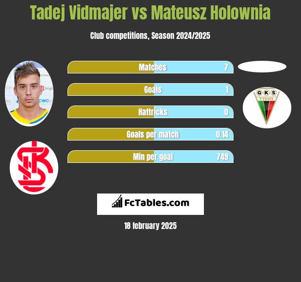 Tadej Vidmajer vs Mateusz Hołownia h2h player stats