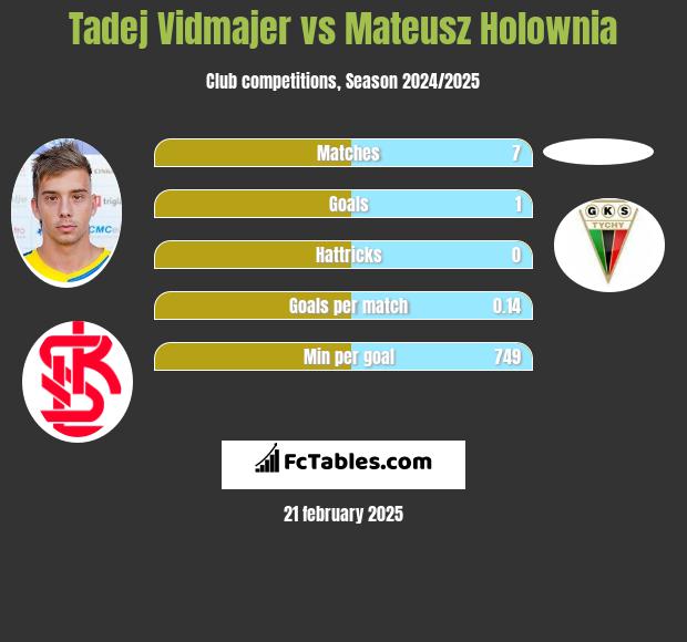 Tadej Vidmajer vs Mateusz Holownia h2h player stats