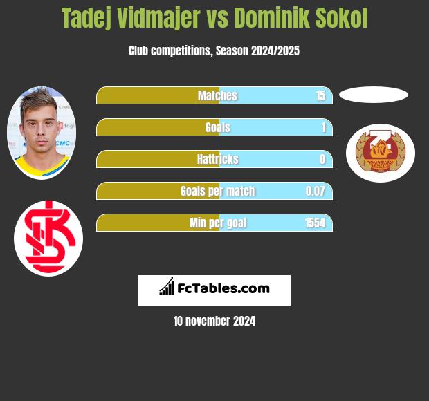 Tadej Vidmajer vs Dominik Sokol h2h player stats