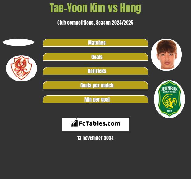 Tae-Yoon Kim vs Hong h2h player stats