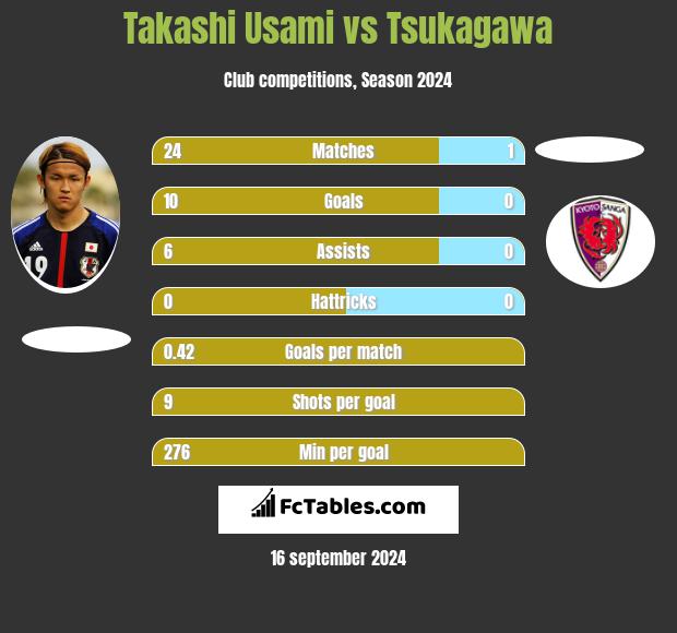 Takashi Usami vs Tsukagawa h2h player stats