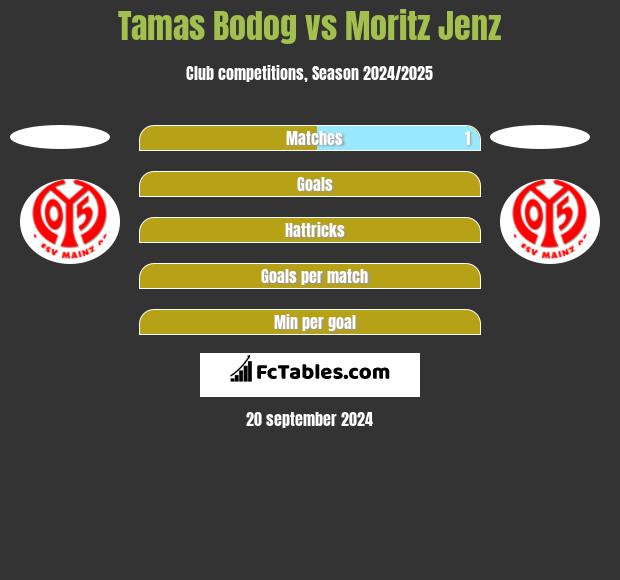 Tamas Bodog vs Moritz Jenz h2h player stats