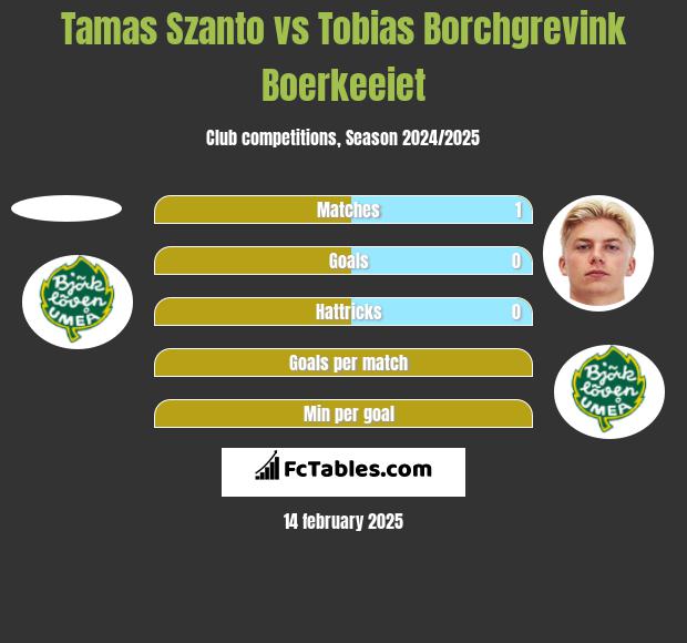 Tamas Szanto vs Tobias Borchgrevink Boerkeeiet h2h player stats