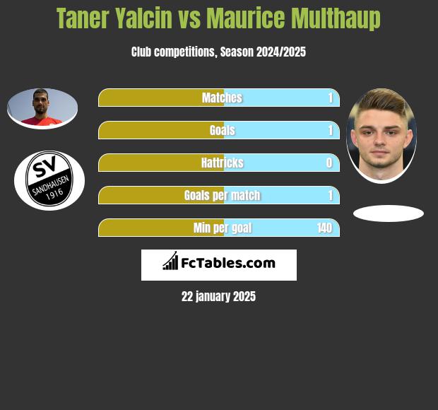 Taner Yalcin vs Maurice Multhaup h2h player stats