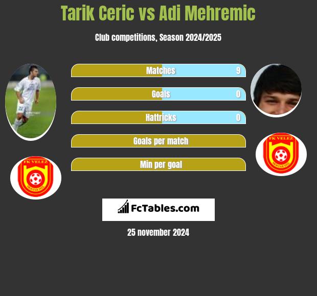 Tarik Cerić vs Adi Mehremic h2h player stats