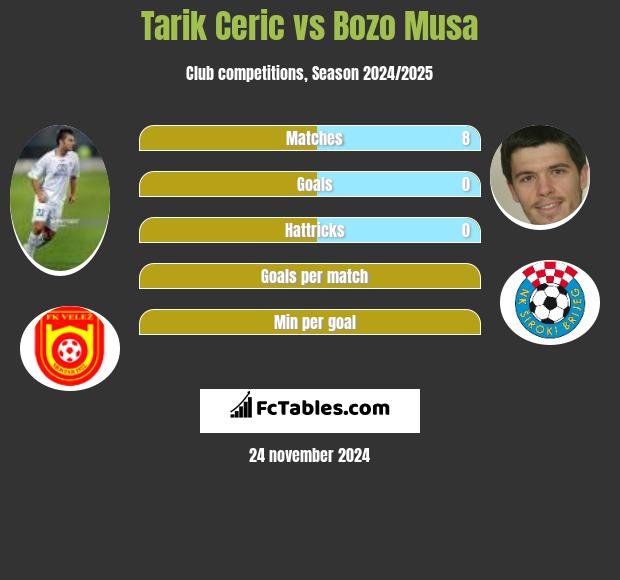 Tarik Cerić vs Bozo Musa h2h player stats