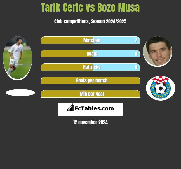 Tarik Ceric vs Bozo Musa h2h player stats