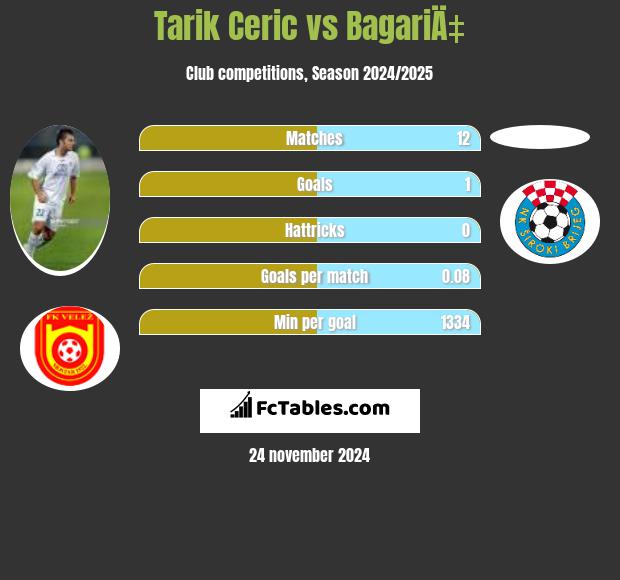 Tarik Cerić vs BagariÄ‡ h2h player stats