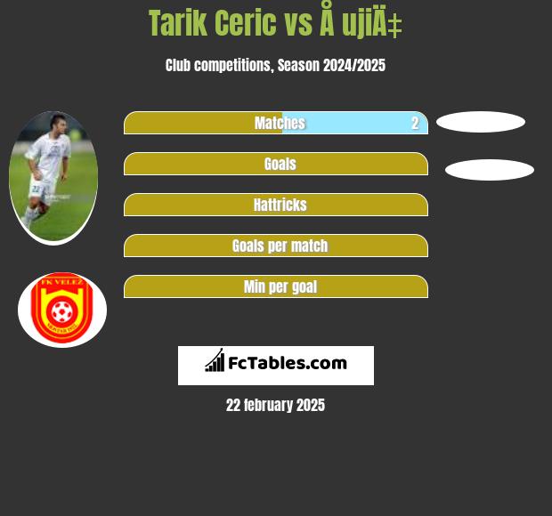 Tarik Cerić vs Å ujiÄ‡ h2h player stats