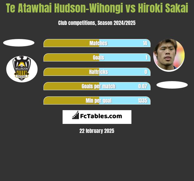 Te Atawhai Hudson-Wihongi vs Hiroki Sakai h2h player stats