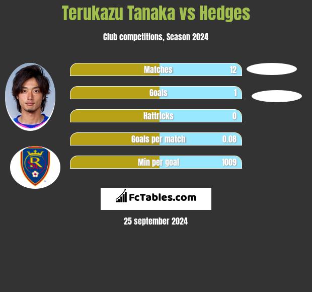 Terukazu Tanaka vs Hedges h2h player stats