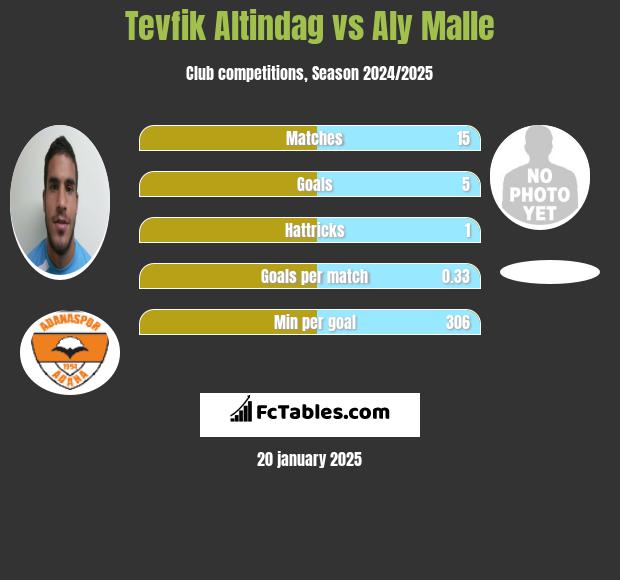 Tevfik Altindag vs Aly Malle h2h player stats