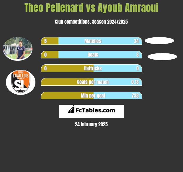 Theo Pellenard vs Ayoub Amraoui h2h player stats