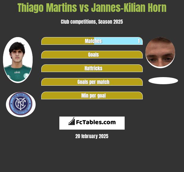 Thiago Martins vs Jannes-Kilian Horn h2h player stats