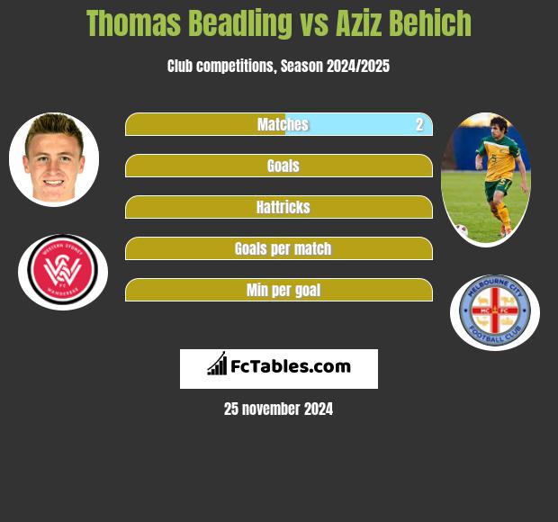 Thomas Beadling vs Aziz Behich h2h player stats