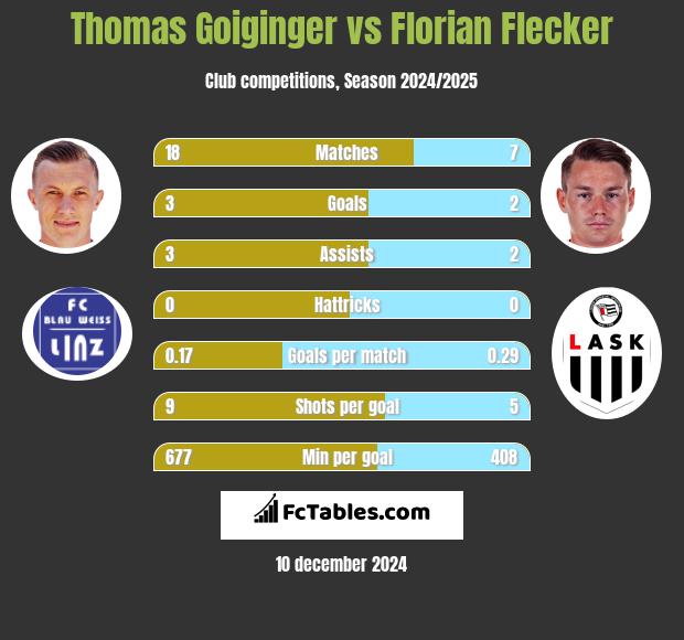 Thomas Goiginger vs Florian Flecker h2h player stats