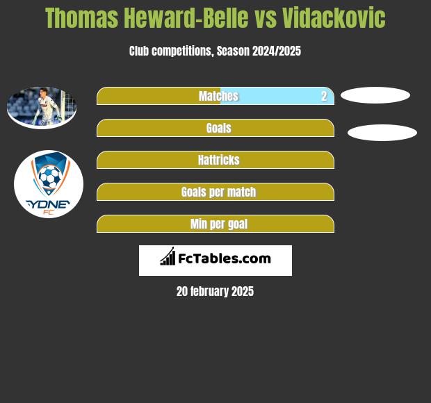 Thomas Heward-Belle vs Vidackovic h2h player stats