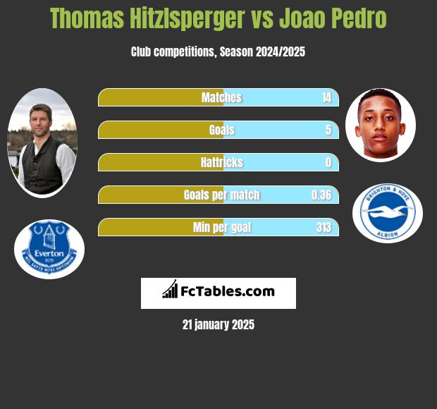 Thomas Hitzlsperger vs Joao Pedro h2h player stats