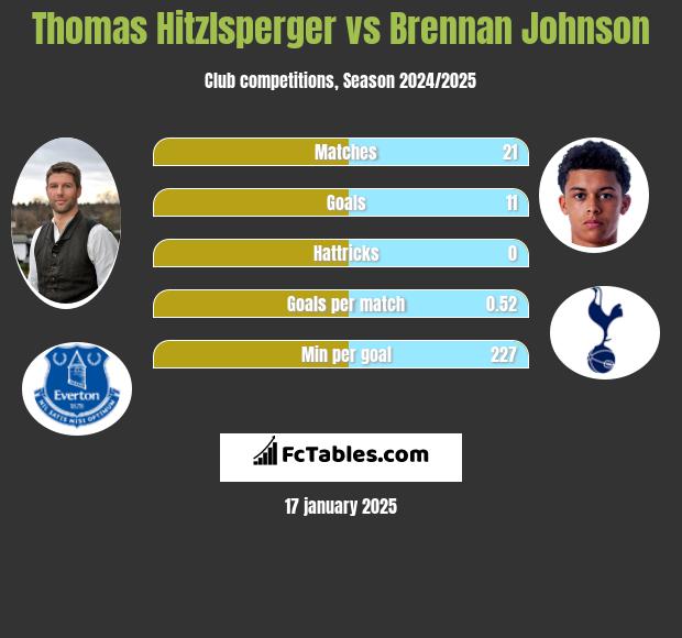 Thomas Hitzlsperger vs Brennan Johnson h2h player stats