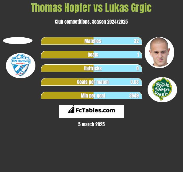 Thomas Hopfer vs Lukas Grgic h2h player stats