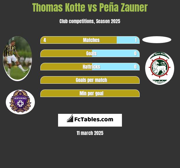 Thomas Kotte vs Peña Zauner h2h player stats