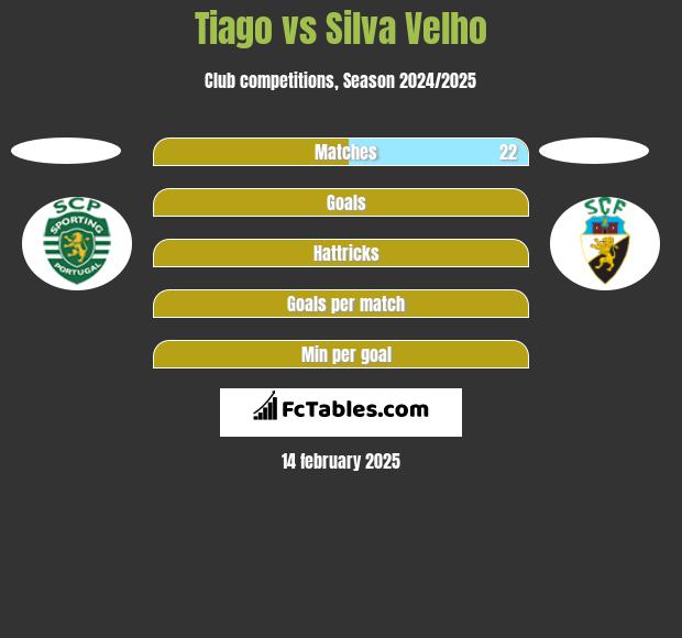 Tiago vs Silva Velho h2h player stats