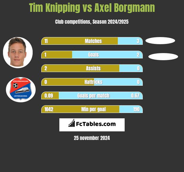 Tim Knipping vs Axel Borgmann h2h player stats