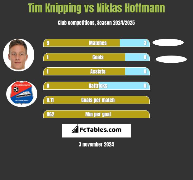 Tim Knipping vs Niklas Hoffmann h2h player stats