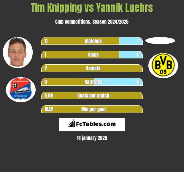 Tim Knipping vs Yannik Luehrs h2h player stats