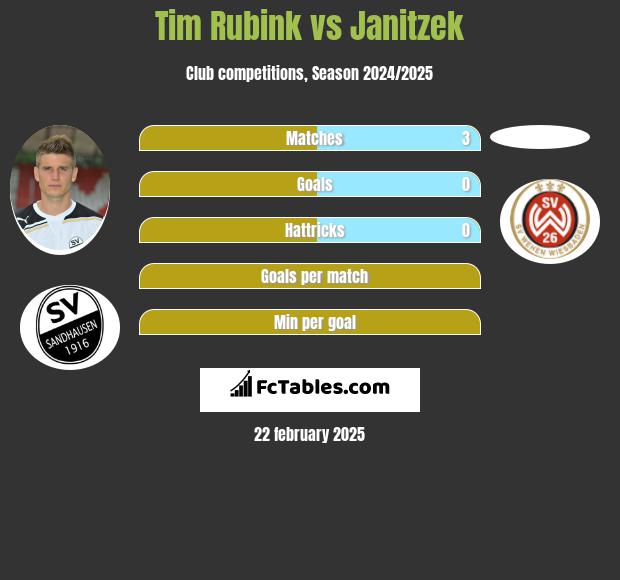 Tim Rubink vs Janitzek h2h player stats