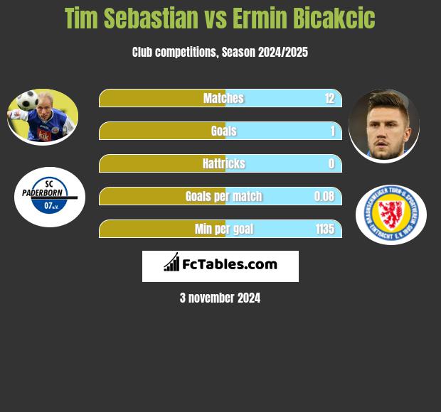 Tim Sebastian vs Ermin Bicakcic h2h player stats