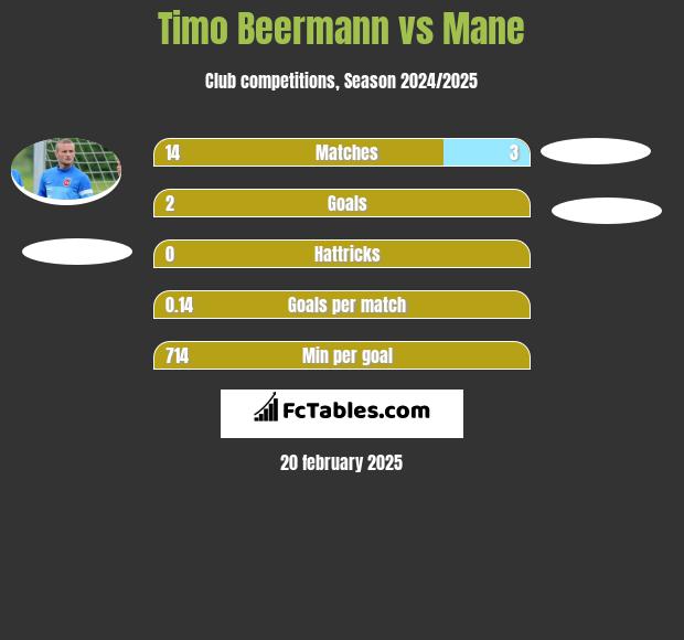 Timo Beermann vs Mane h2h player stats