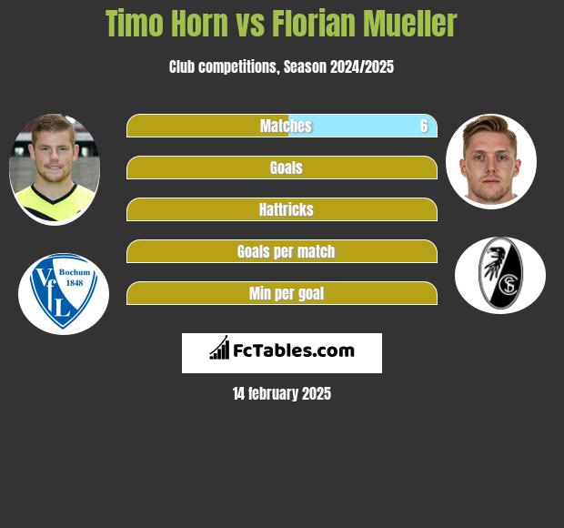 Timo Horn vs Florian Mueller h2h player stats