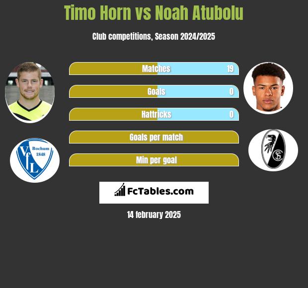 Timo Horn vs Noah Atubolu h2h player stats