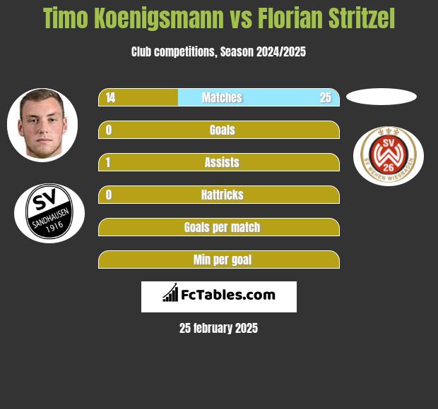 Timo Koenigsmann vs Florian Stritzel h2h player stats