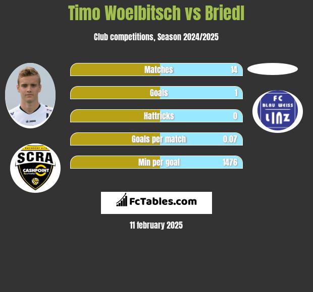 Timo Woelbitsch vs Briedl h2h player stats