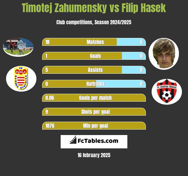 Timotej Zahumensky vs Filip Hasek h2h player stats