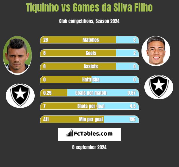 Tiquinho vs Gomes da Silva Filho h2h player stats