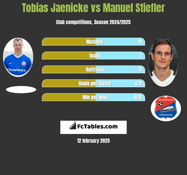 Tobias Jaenicke vs Manuel Stiefler h2h player stats