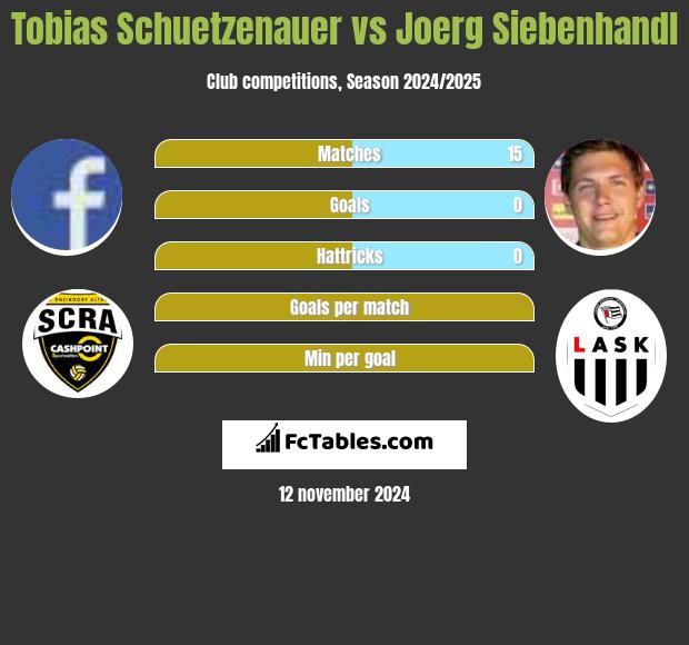 Tobias Schuetzenauer vs Joerg Siebenhandl h2h player stats